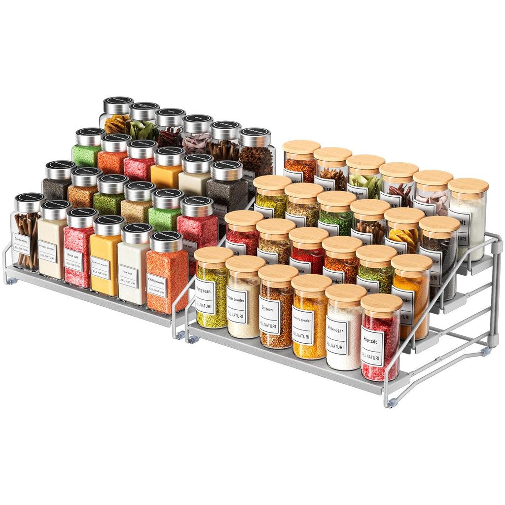 MAYZOLOP 4 Tier Spice Rack – Detachable Metal Kitchen Cupboard Organiser