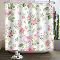 Floral Rose Shower Curtain – Waterproof Polyester, 183x213cm