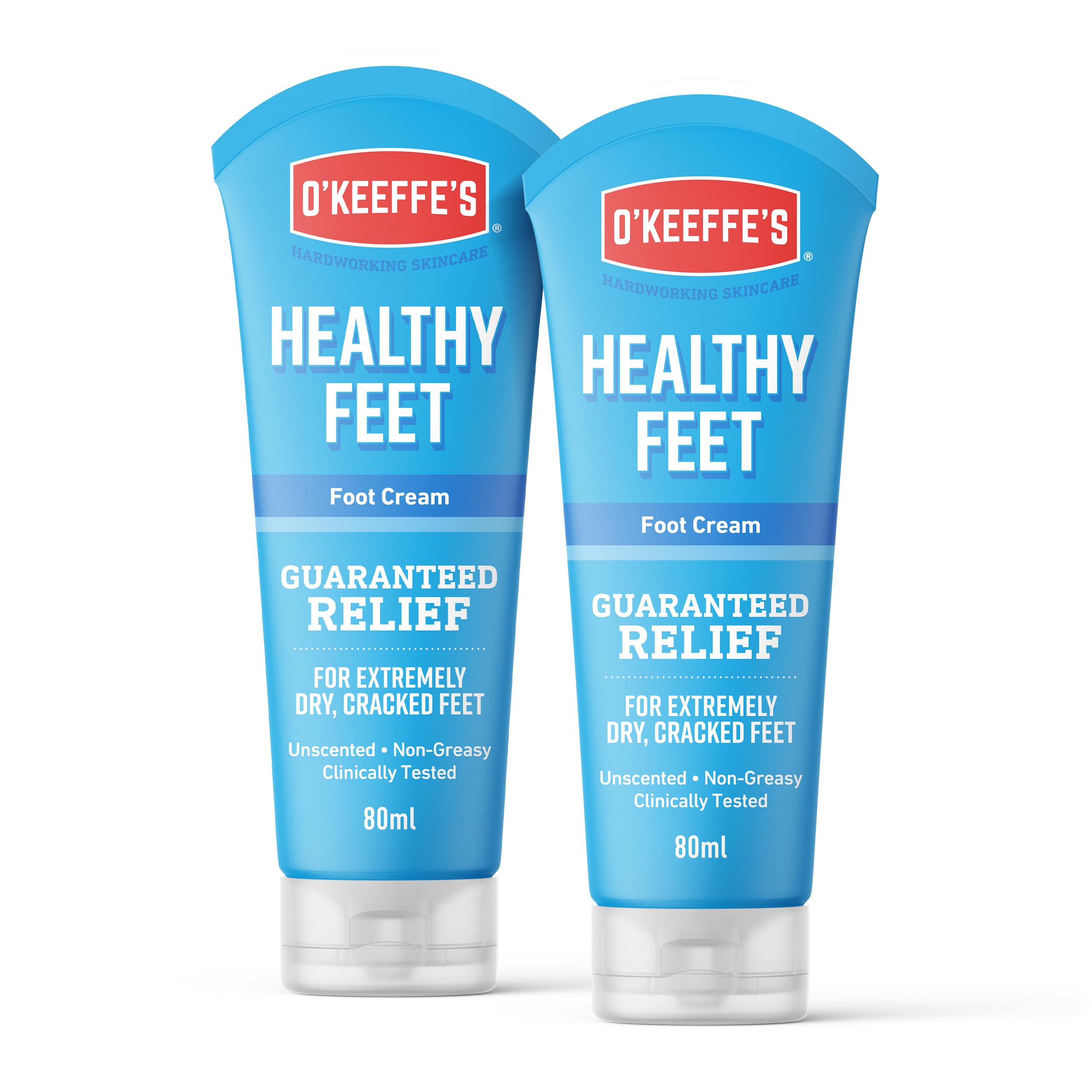 O'Keeffe's Healthy Feet Foot Cream for Dry Cracked Skin - 80ml (2 Pack)