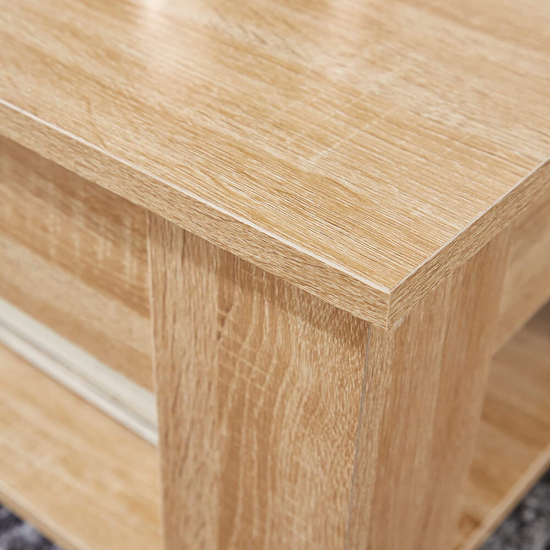 Home Source Lift Top Coffee Table with Storage & Shelf – Oak Effect