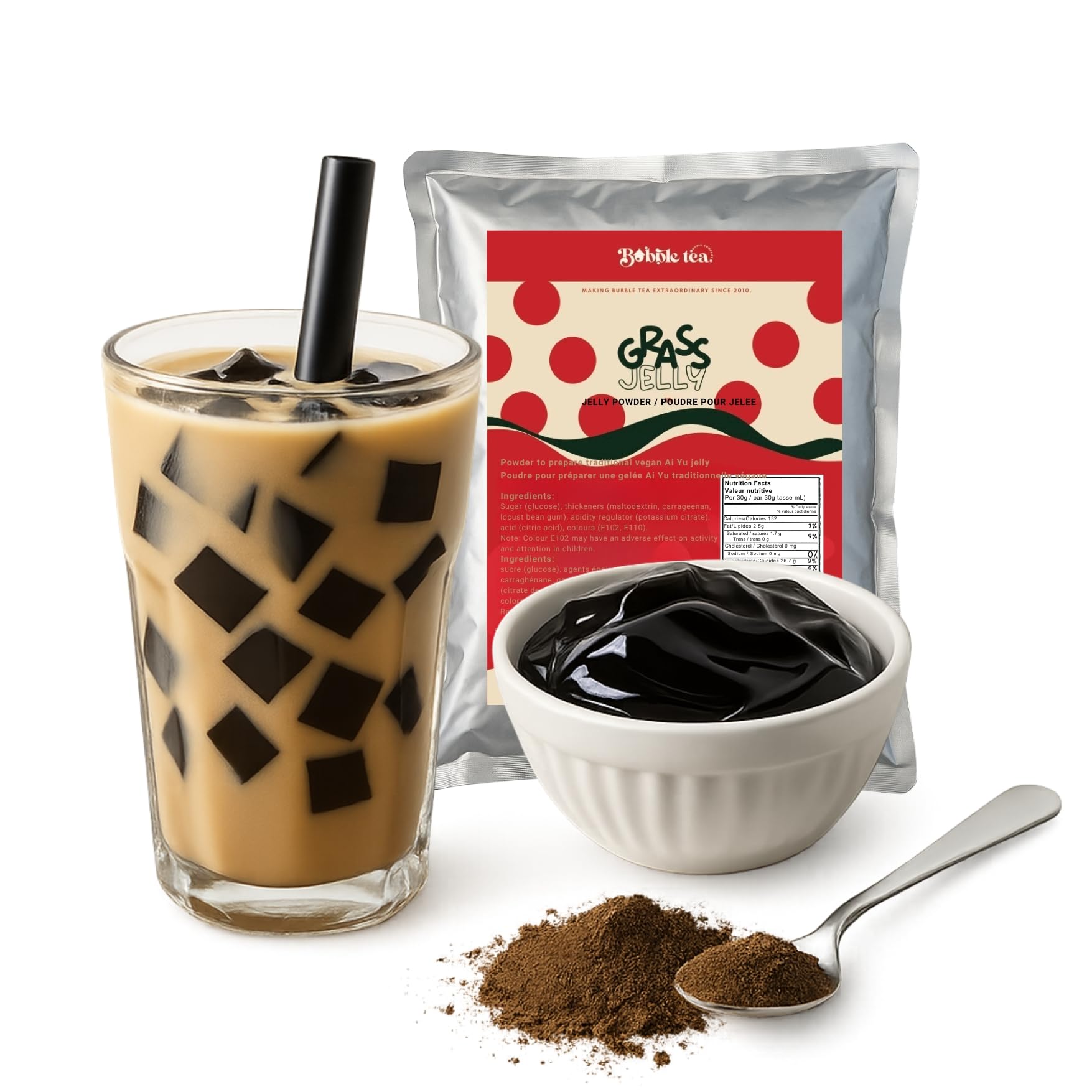 Grass Jelly Powder – 1kg Vegetarian Bubble Tea Topping