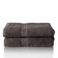 Glart Premium Cotton Bath Towels - Set of 2 Soft Terry Towels, Anthracite