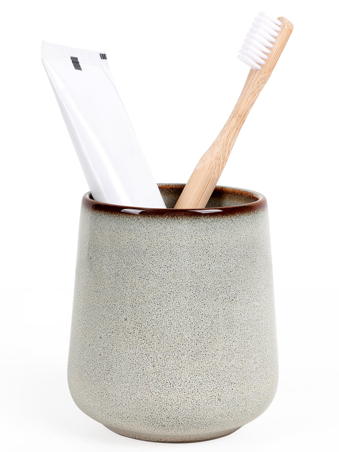 Jolof Store Ceramic Toothbrush Holder – 12oz Reactive Glaze Cup