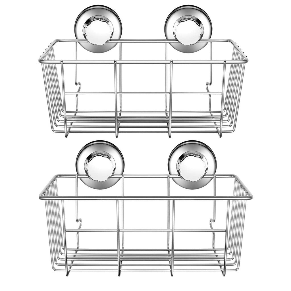 iPEGTOP Stainless Steel Suction Cup Shower Caddy - 2 Pack Bath Shelf