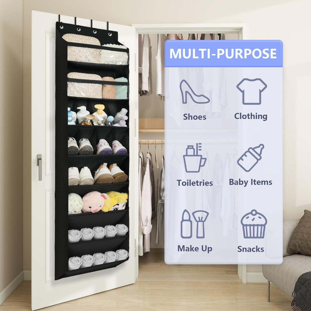 FENTEC Over Door Shoe Storage Organiser, 8 Tier Hanging Shoe Rack Storage - image 5