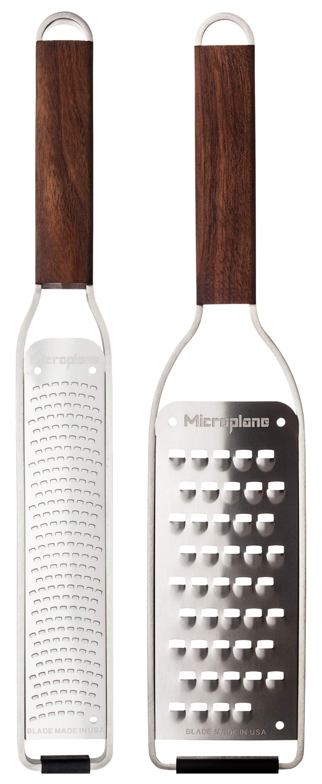 Microplane 2-Piece Kitchen Grater Set | Walnut Wood Handle & Steel