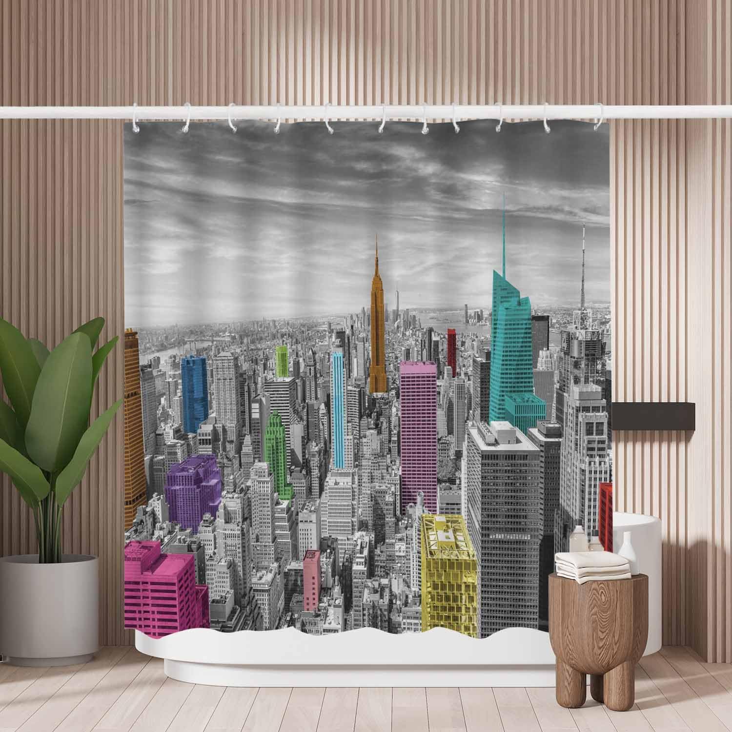 City Buildings Shower Curtain – Mold Resistant Polyester