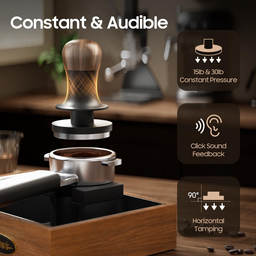MHW-3BOMBER 58mm Calibrated Espresso Tamper - 30lb Sound Feedback