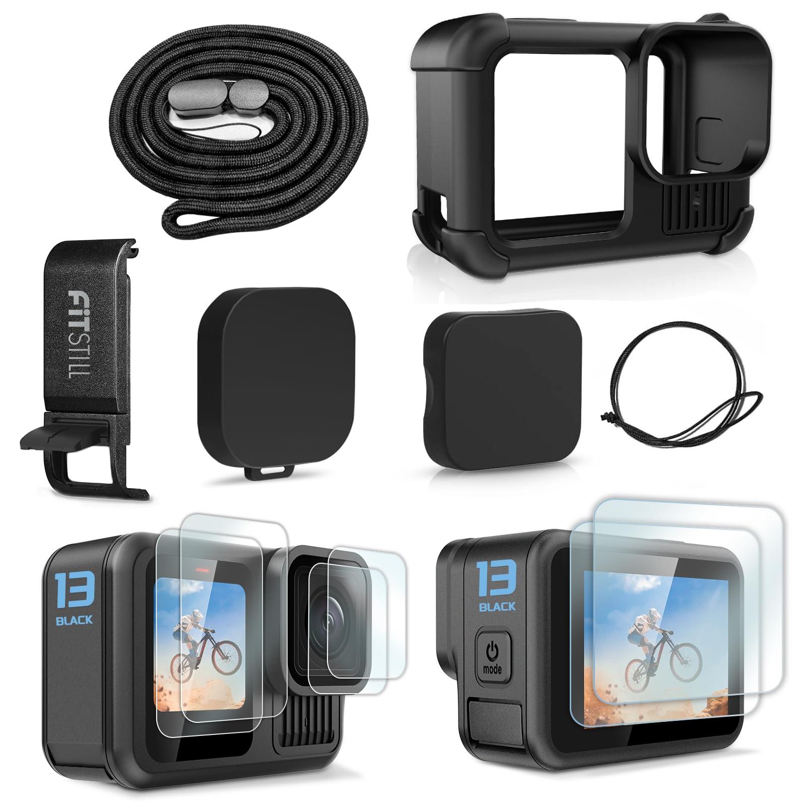 FitStill Silicone Case for GoPro Hero 13 Black – Protective Kit with Lanyard