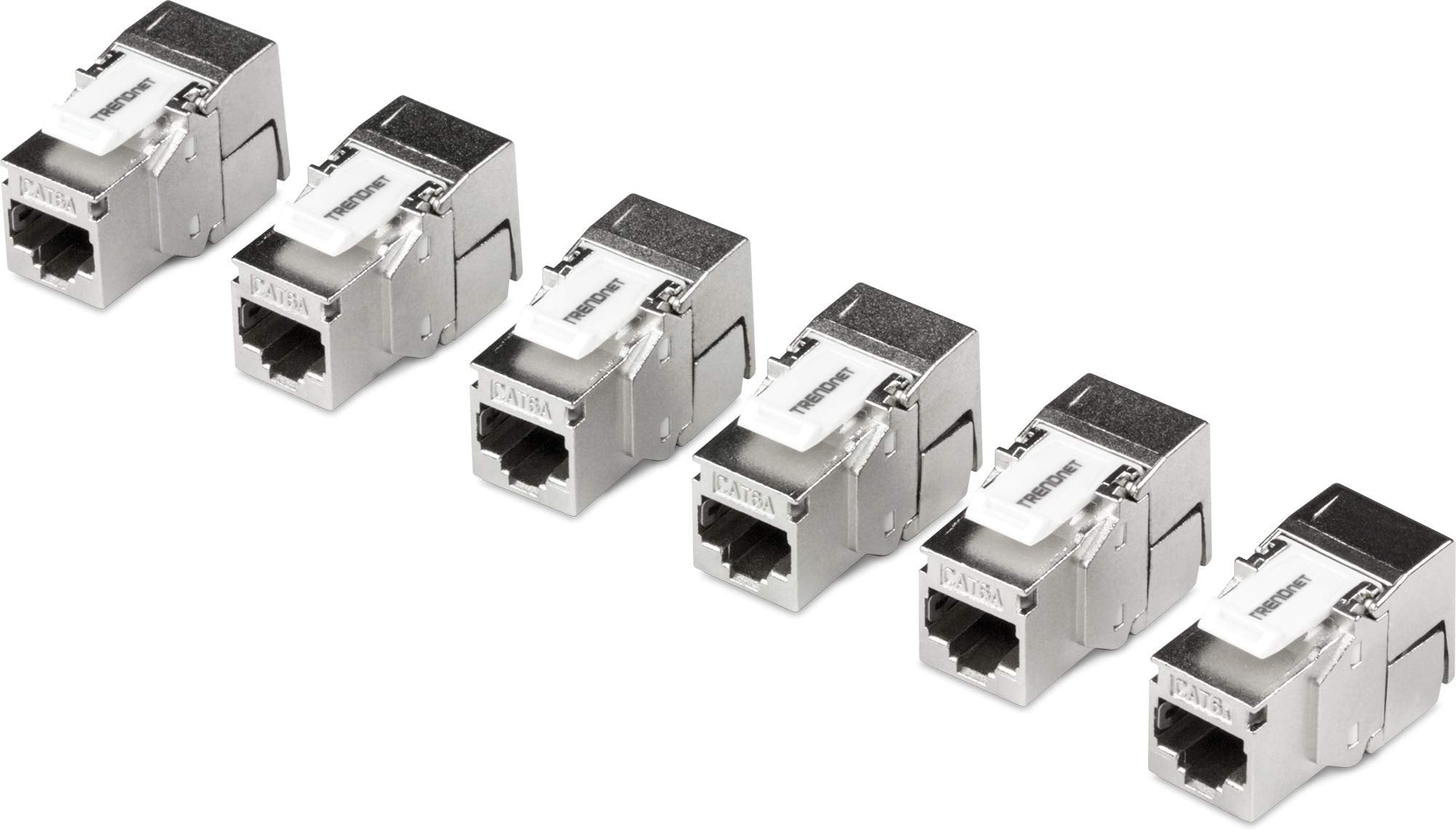 TRENDnet Shielded Cat6A Keystone Jack - 180° Angle 6-Pack TC-K06C6A