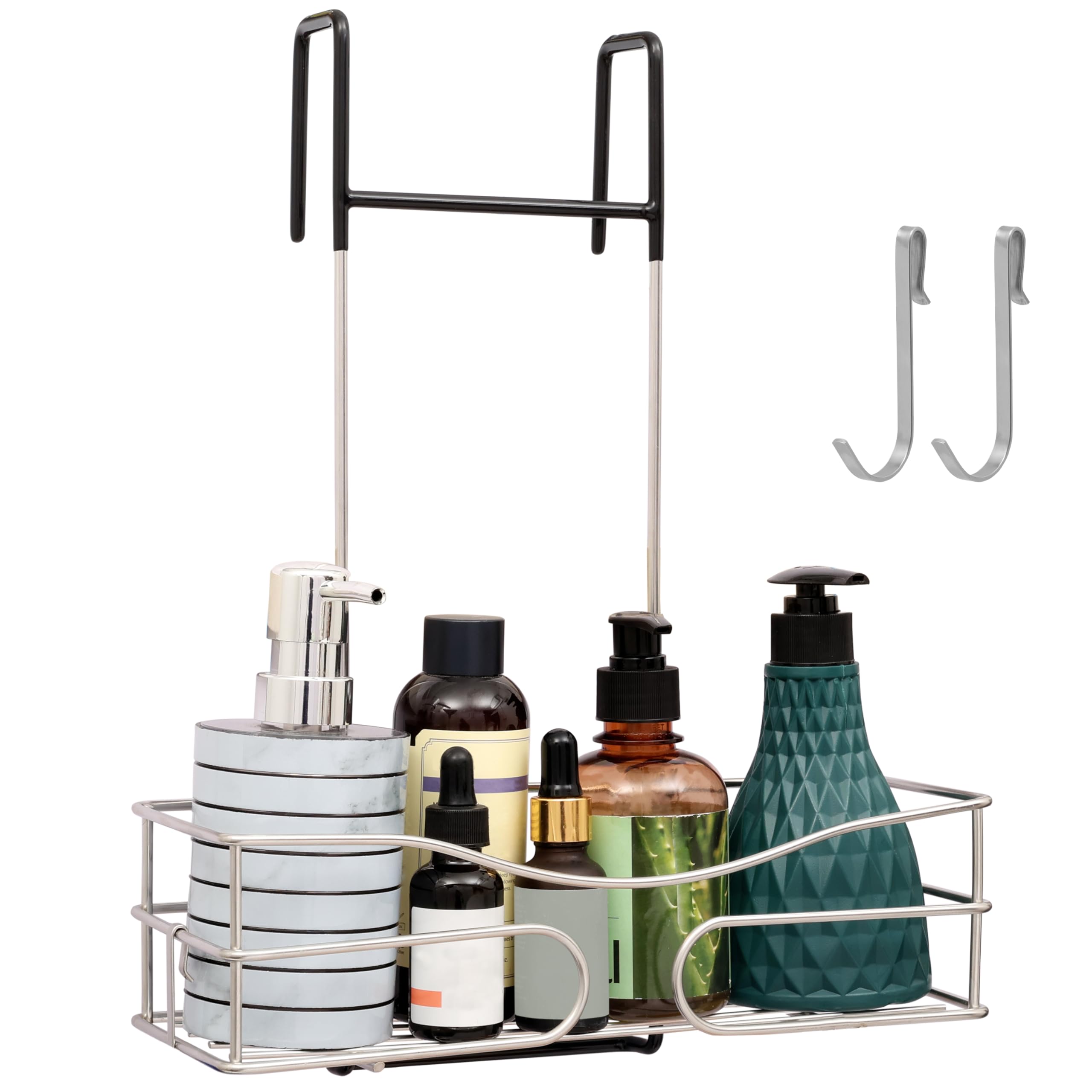 Belle Vous Stainless Steel Hanging Shower Caddy – Rustproof Over Door Rack