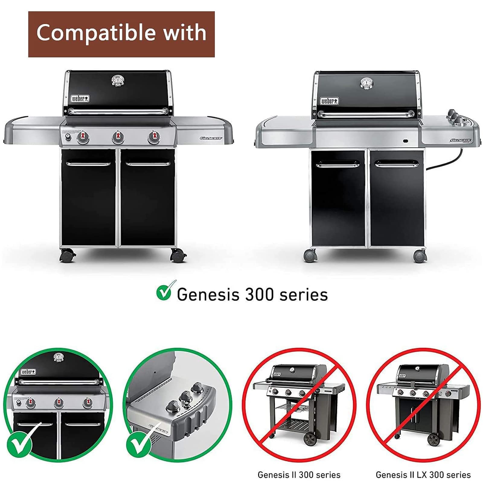 GFTIME Cast Iron Cooking Grates for Weber Genesis E/S-310 320 330