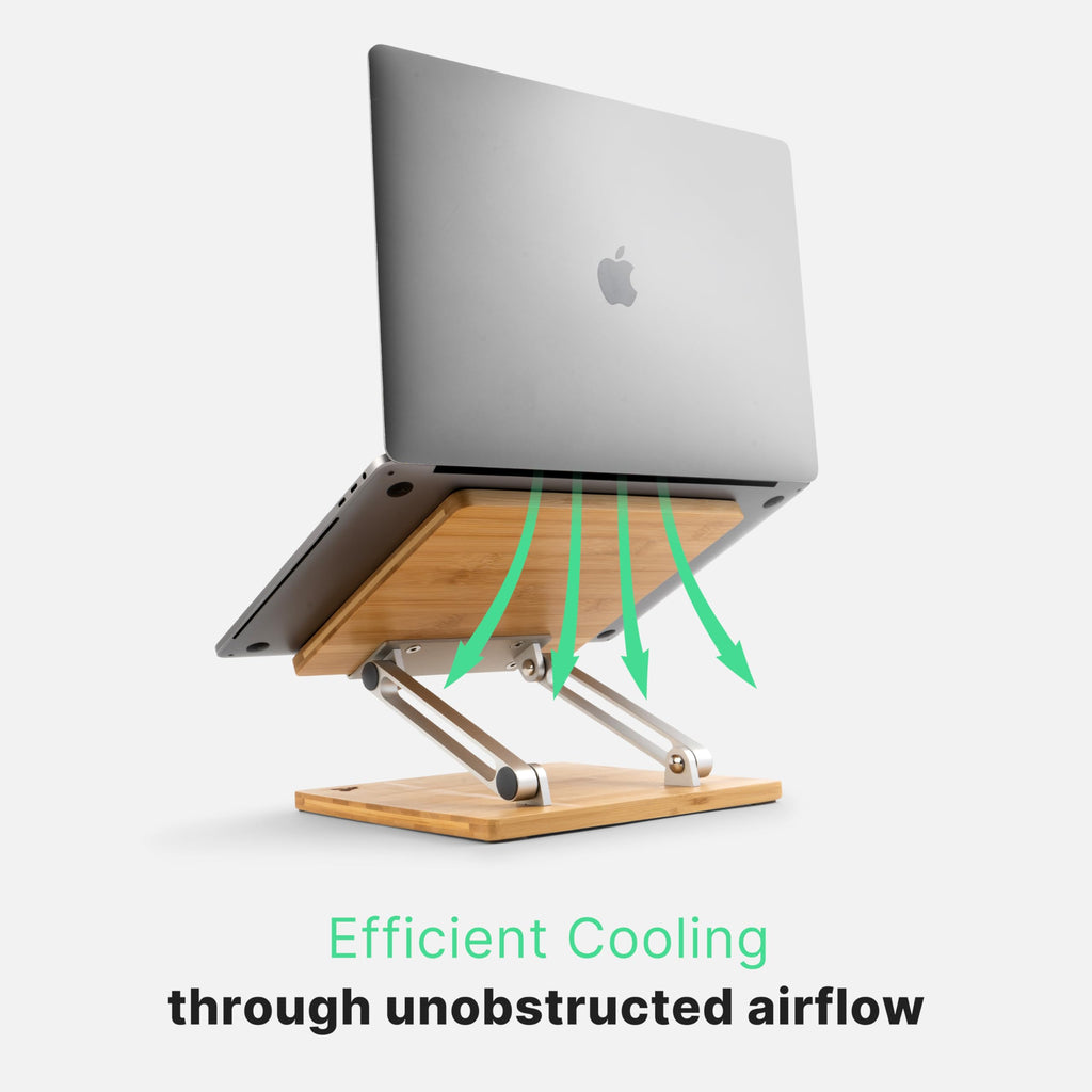 MY FAT GORILLA Bamboo Laptop Stand – Ergonomic Desk Riser for Office