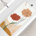 SHUCHING Boho Flowers Bath Mat – Extra Long 100x40cm Non-Slip PVC