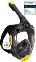 Cressi Bali Full Face Snorkel Mask – Anti-Fog Silicone, Black/Yellow