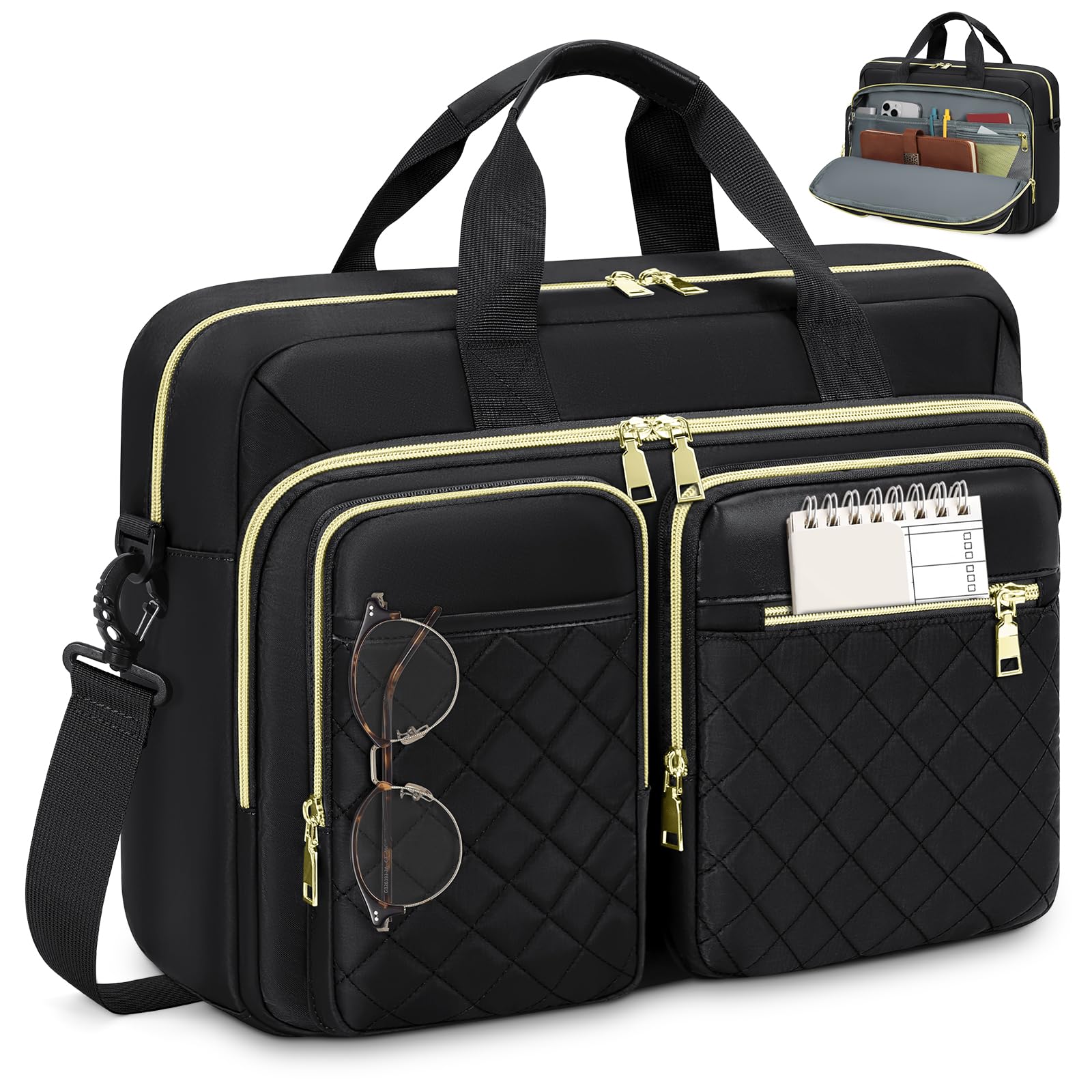 RAINSMORE 17.3 inch Laptop Bag for Women | Large Business Briefcase