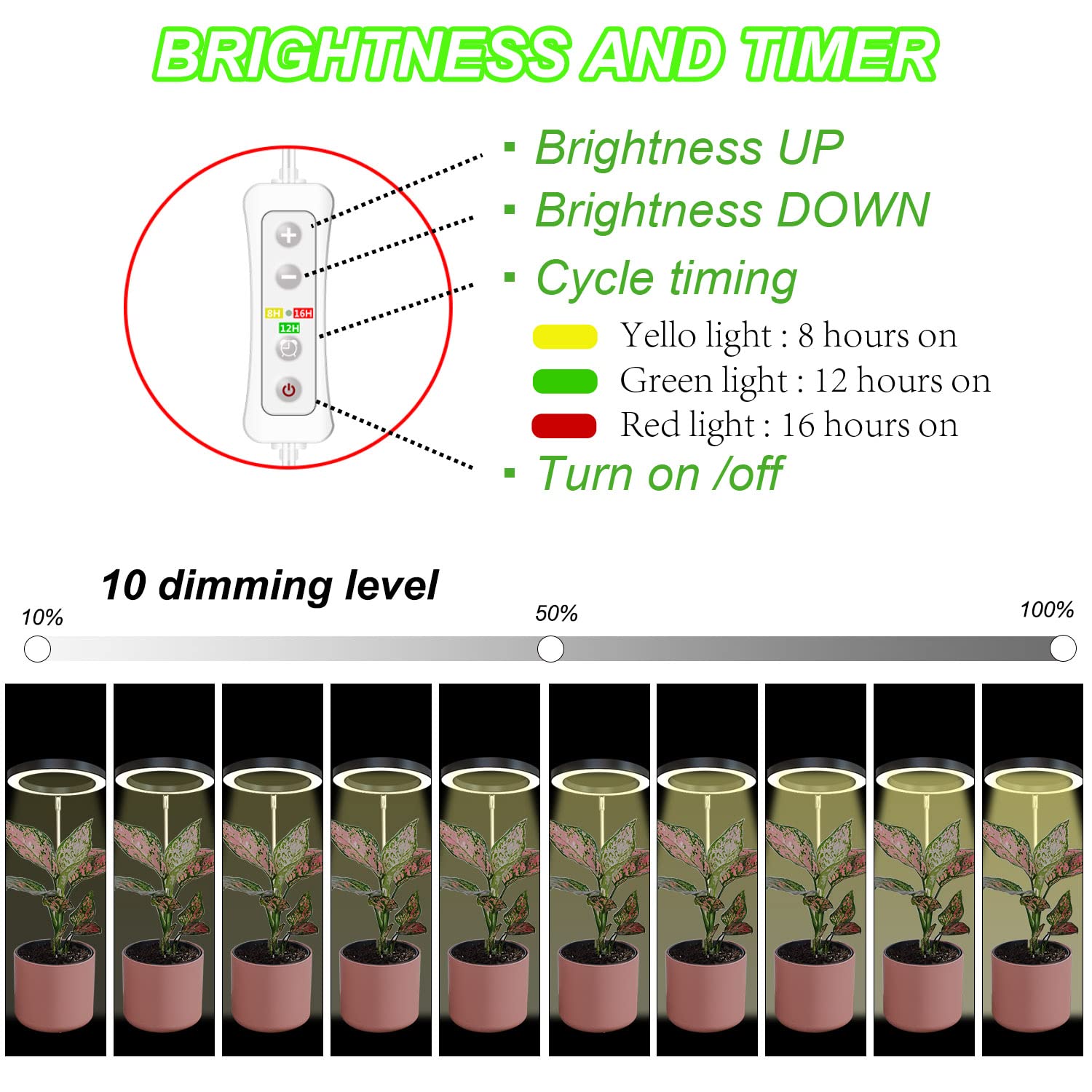 Yadoker LED Grow Light | Full Spectrum Height Adjustable Plant Lamp | 2 Pack