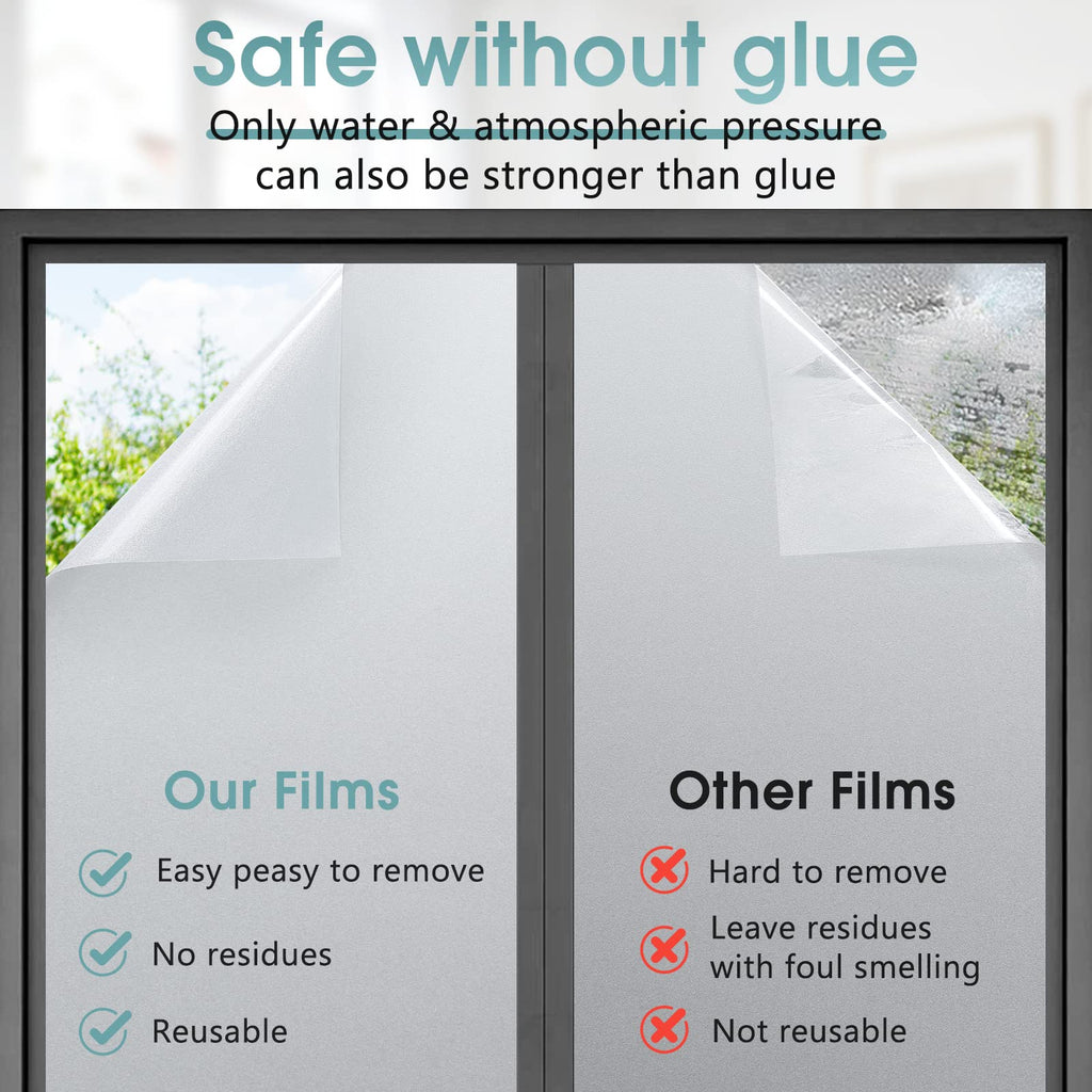 DOWELL Frosted Window Privacy Film | Opaque Static Cling, 60x400cm