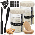 ZgoEC 18pcs Sourdough Starter Kit | 1L Glass Jars with Wooden Lids