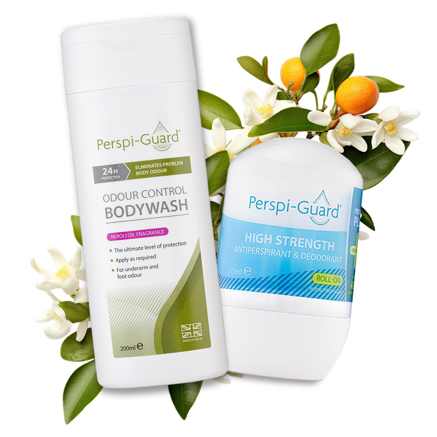 Perspi-Guard Neroli Duo: Antibacterial Body Wash & 48hr Antiperspirant