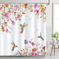 Floral Hummingbird Shower Curtain | Waterproof Polyester