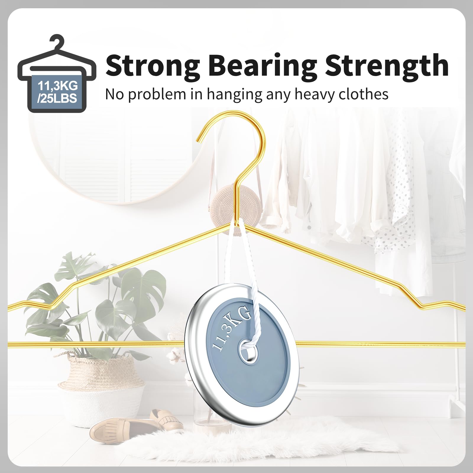 SPECILITE Gold Metal Hangers – 30 Pack Heavy Duty Space Saving Hangers