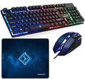 Combrite Raptor Gaming Keyboard and Mouse Set | Rainbow LED | UK Layout