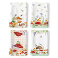 Arquiel Mushroom Kitchen Towels | 100% Cotton Dishcloths | Set of 4