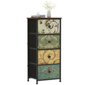 VEDECASA 4-Drawer Fabric Dresser – Vintage Narrow Tall Storage Tower