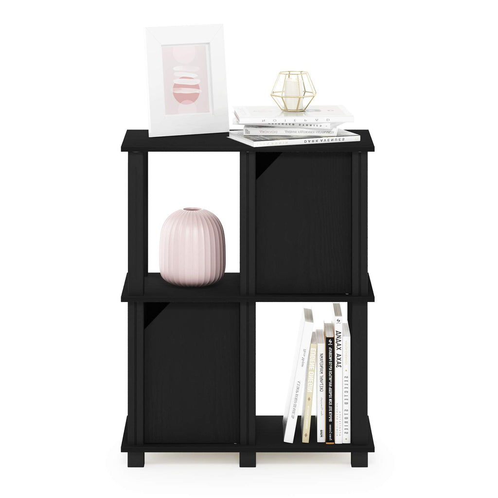 Furinno Brahms 3-Tier Storage Shelf with 2 Doors, Black Oak/Black - image 4