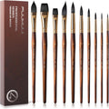 Fuumuui 10Pcs Professional Watercolour Brushes | Synthetic Squirrel Hair