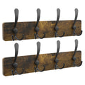 YMYNY 2 Pack Coat Hooks Wall Mounted, Rustic Brown HWS005H-2 - image 1
