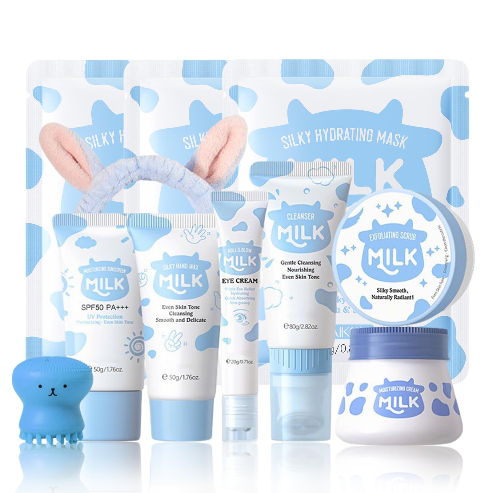Milk Skincare Set – 11-Piece Moisturizing Facial Gift Kit for Girls