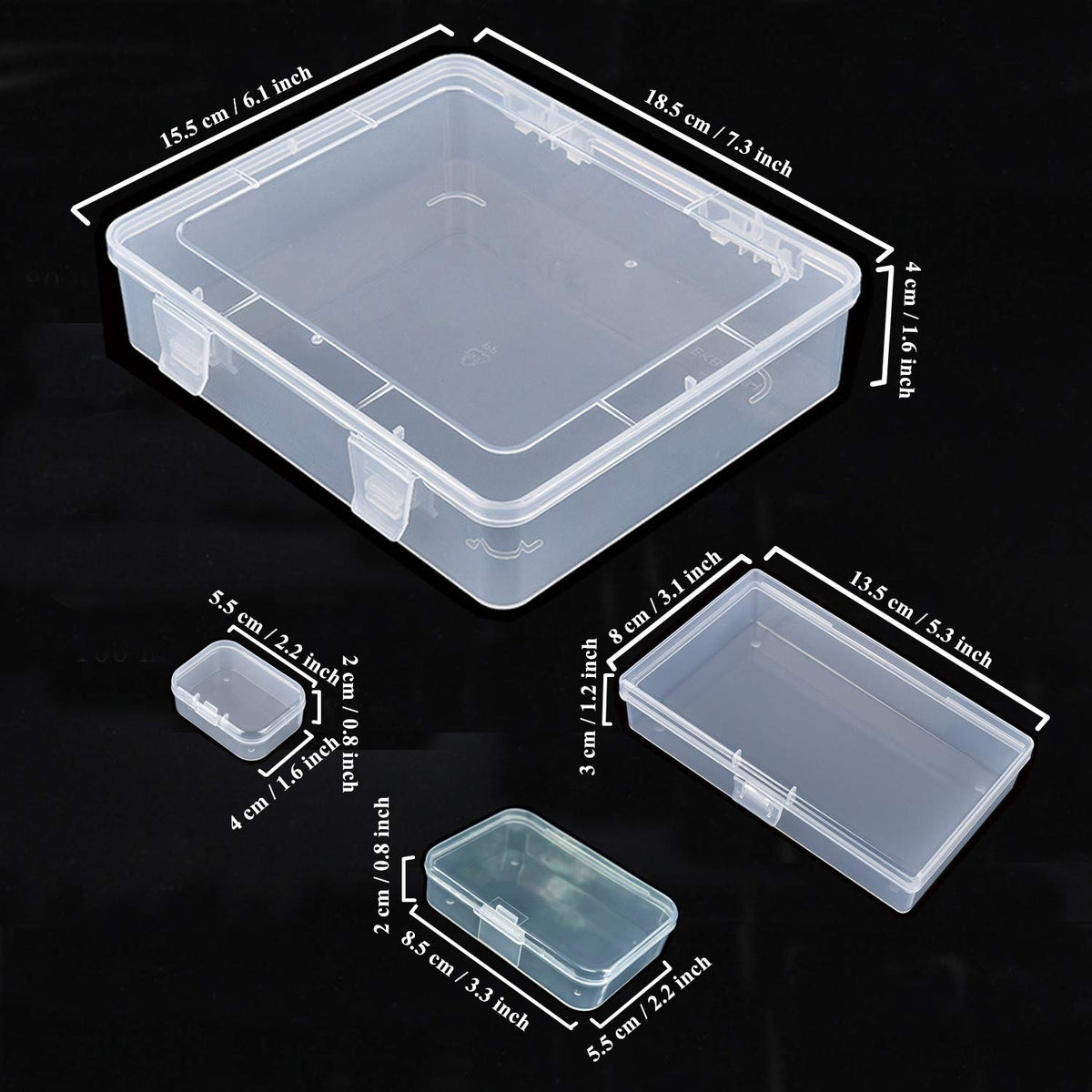 Goodma 7 Pieces Mixed Sizes Rectangular Clear Plastic Storage Box - image 4