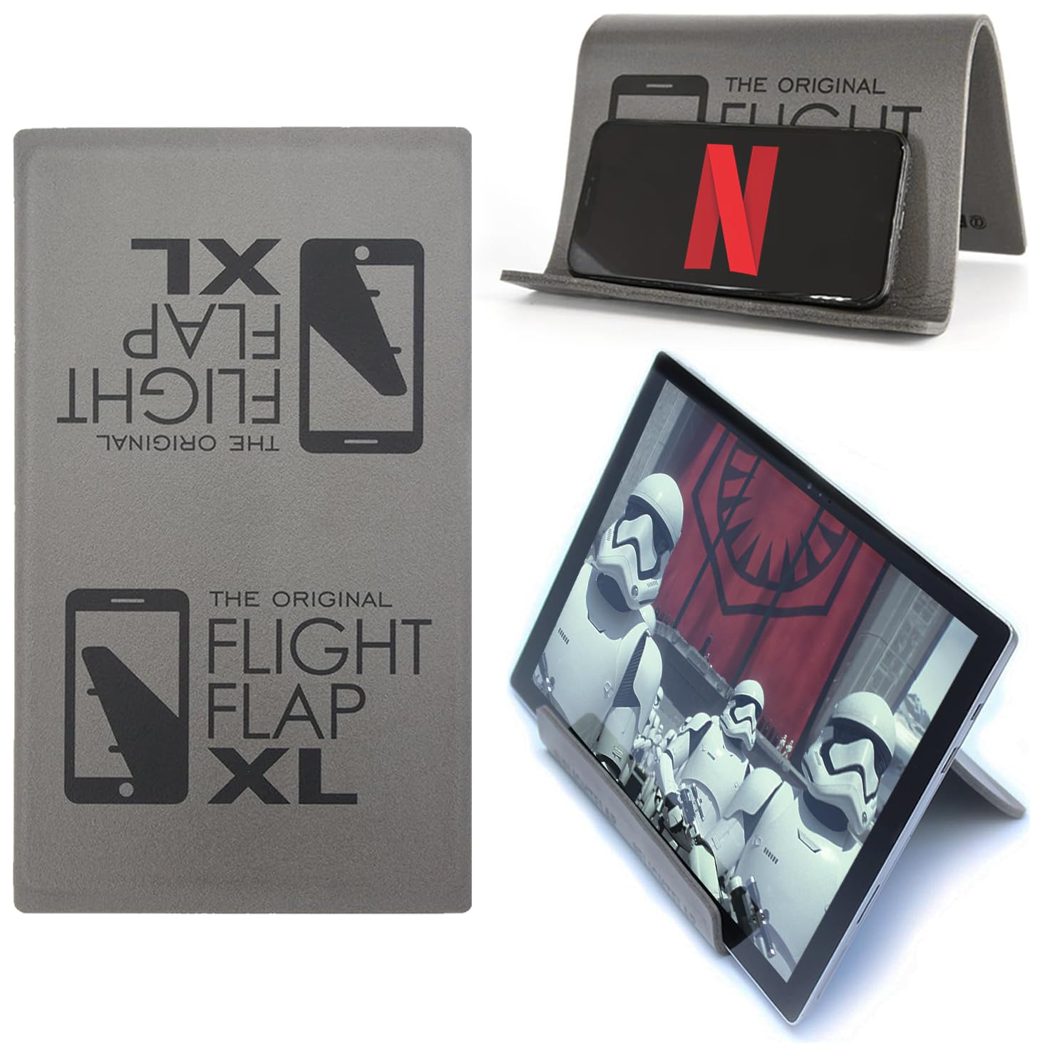 Jolof Store XL Flexible Tablet & Phone Stand for Airplane Travel – Grey
