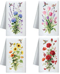 CUTHOLLOW Floral Hummingbird Microfiber Kitchen Towels – Set of 4
