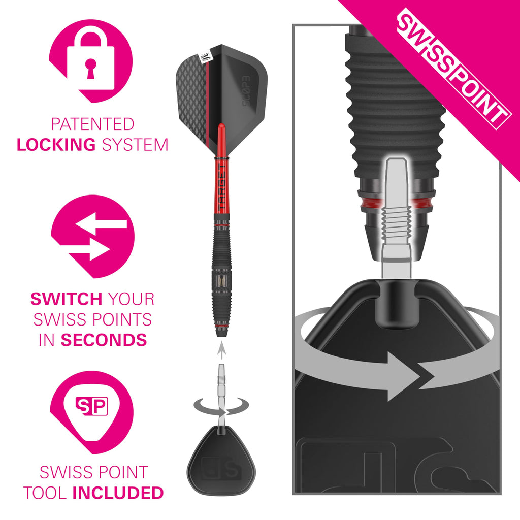 Target Darts Scope 03 Steel Tip Swiss Point Darts - 90% Tungsten 21g Set