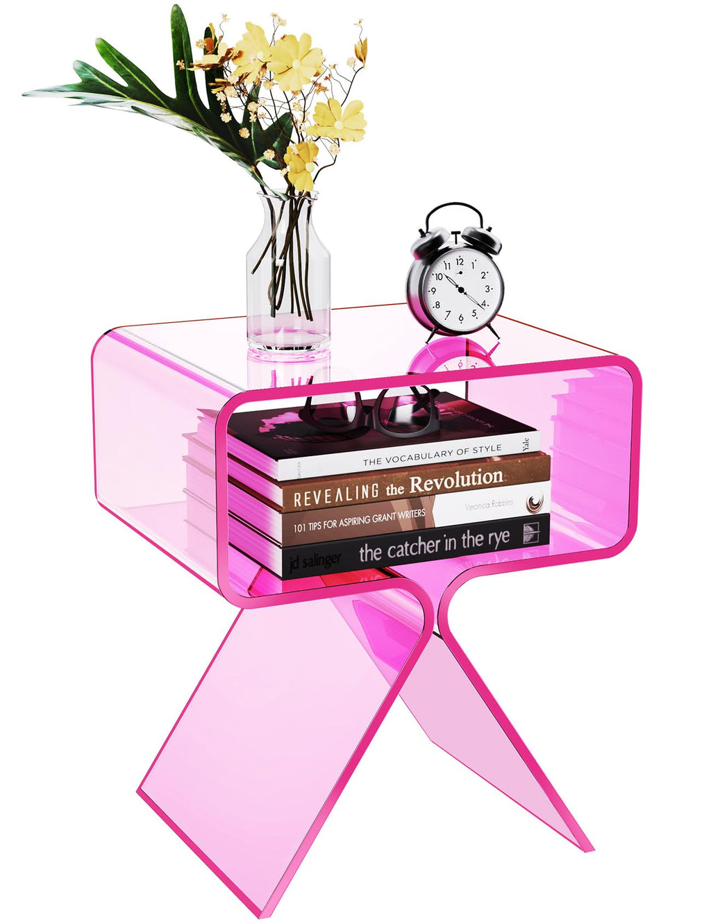 solaround Acrylic Side Table, No Assembly, 39 x 30 x 45 cm, Pink - image 1
