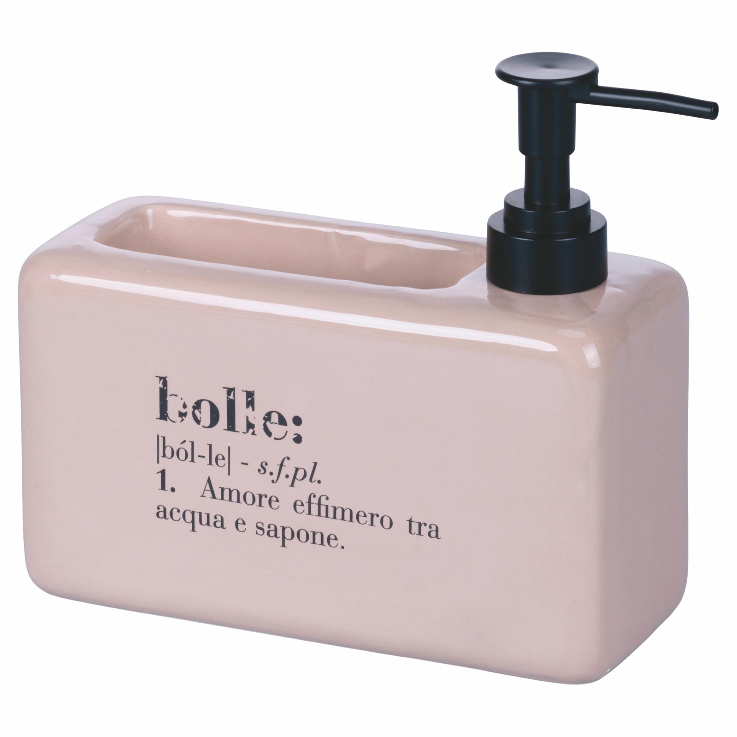 Villa d'Este Victionary Ceramic Soap Dispenser with Sponge Holder - 840ml