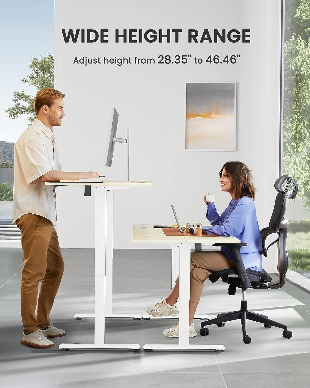 ErGear Electric Standing Desk – 120x60cm Height Adjustable Sit Stand Desk