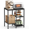 OGEMXU Kitchen Microwave Stand,4-Tier Adjustable Microwave Cart,Black