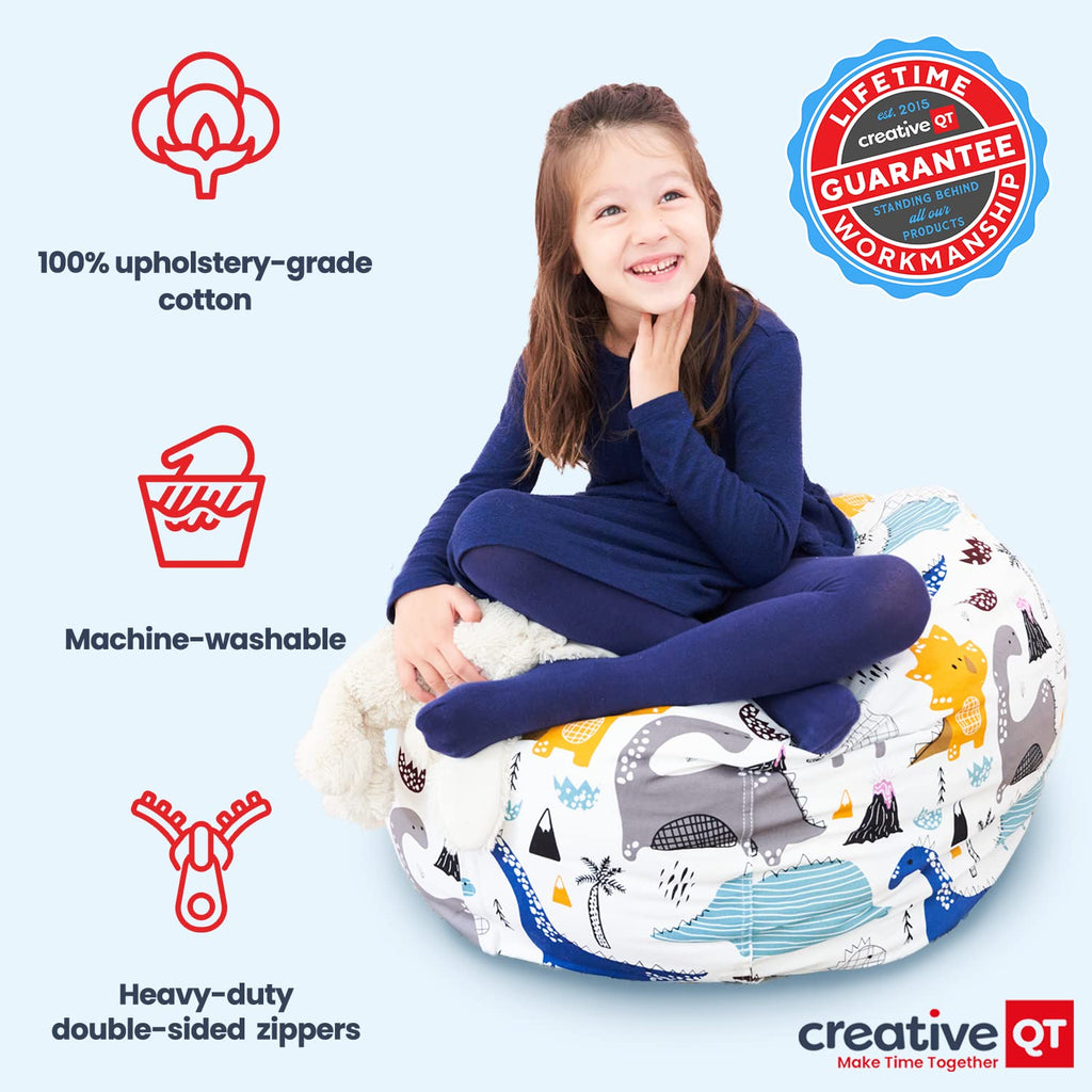 Creative QT Stuff ’n Sit Large 33’’ Bean Bag Storage Cover for Stuffed Animals & Toys, Giant Beanbag Chair for Plush - image 4