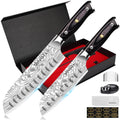 MOSFiATA 2-Piece Santoku Knife Set | High Carbon German Stainless Steel