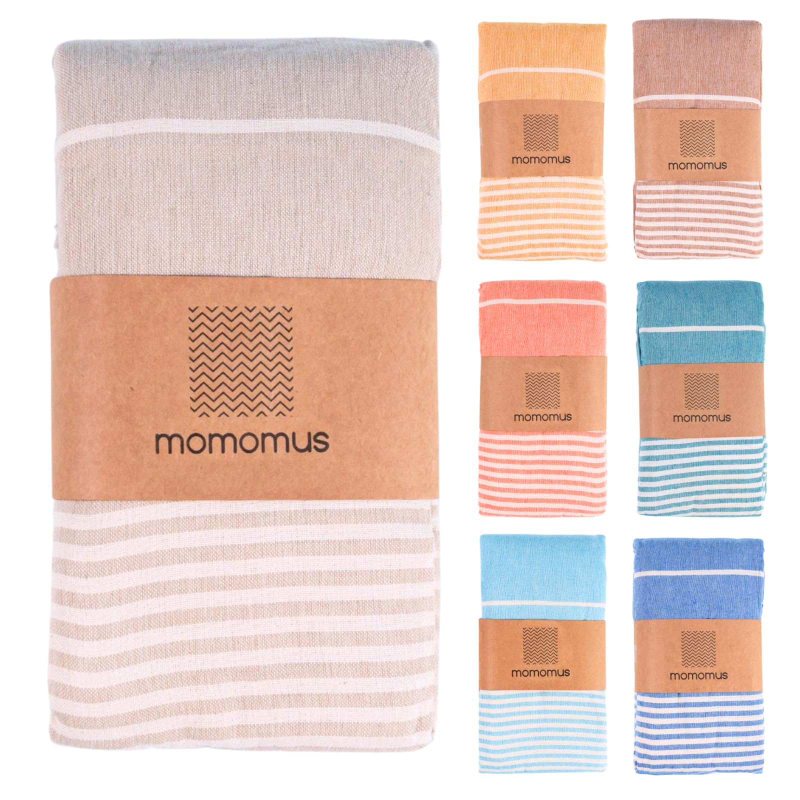 MOMOMUS XXL Beach Towel – 100% Cotton Sand Free Fouta Picnic Blanket