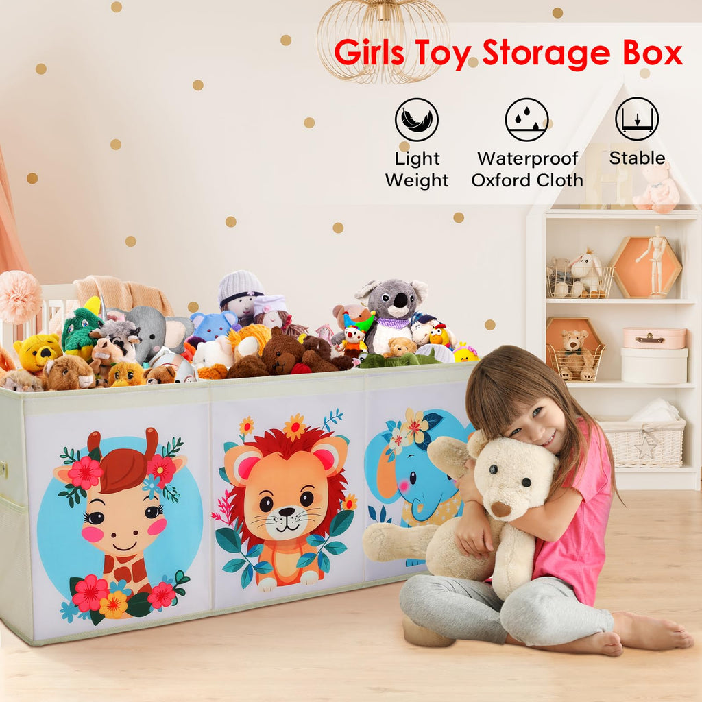 Decalsweet Extra Large Kids Toy Storage Box | Foldable Oxford Toy Chest