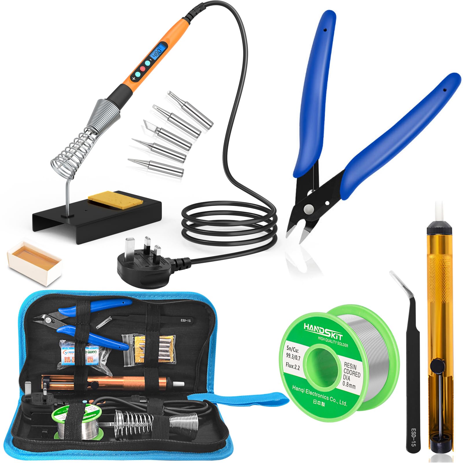 HANDSKIT 90W Soldering Iron Kit | Digital LCD Adjustable Temperature