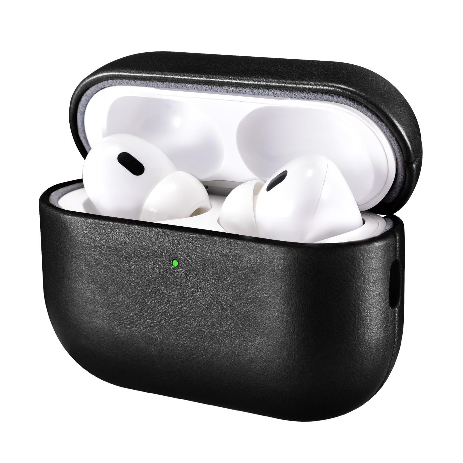 ICARER Genuine Leather Case for AirPods Pro 3 (2025) – Shockproof Black