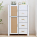 IBF Rattan Chest of Drawers | 5 Drawer White Oak Storage Cabinet
