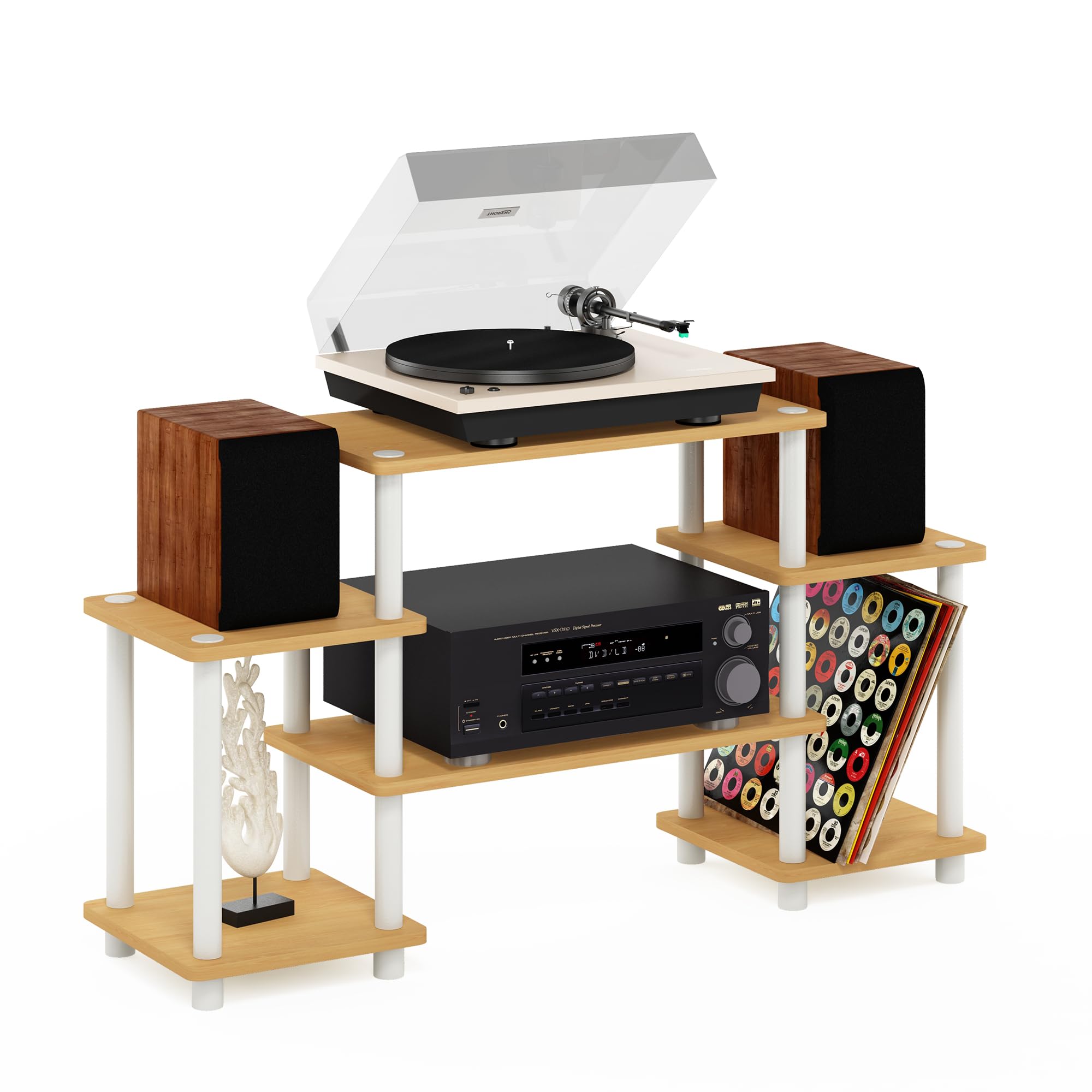Furinno Turn-N-Tube TV Stand for 32 Inch TV – Beech Wood Console