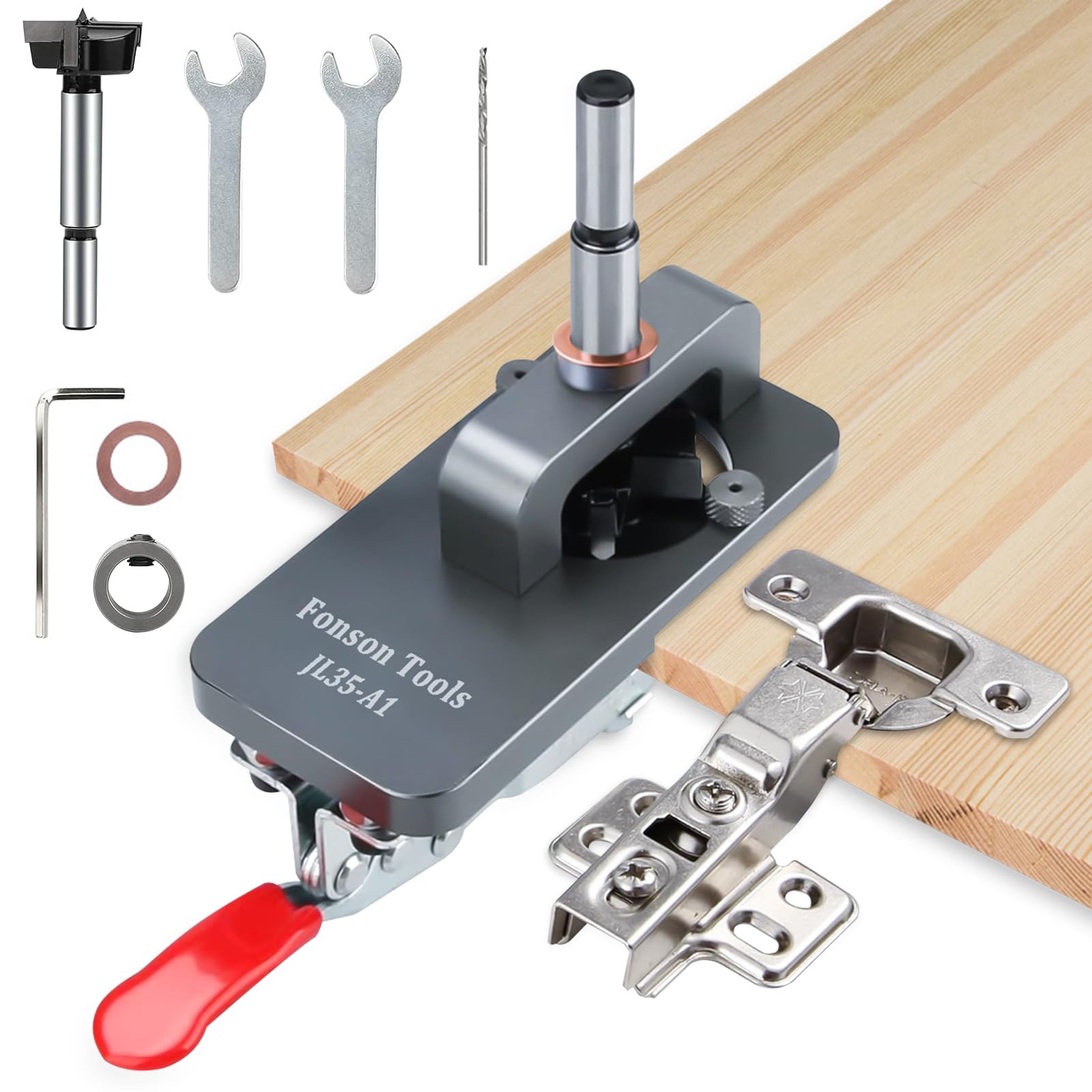 Jolof Store 35mm Concealed Hinge Jig – Aluminum Cabinet Drilling Guide